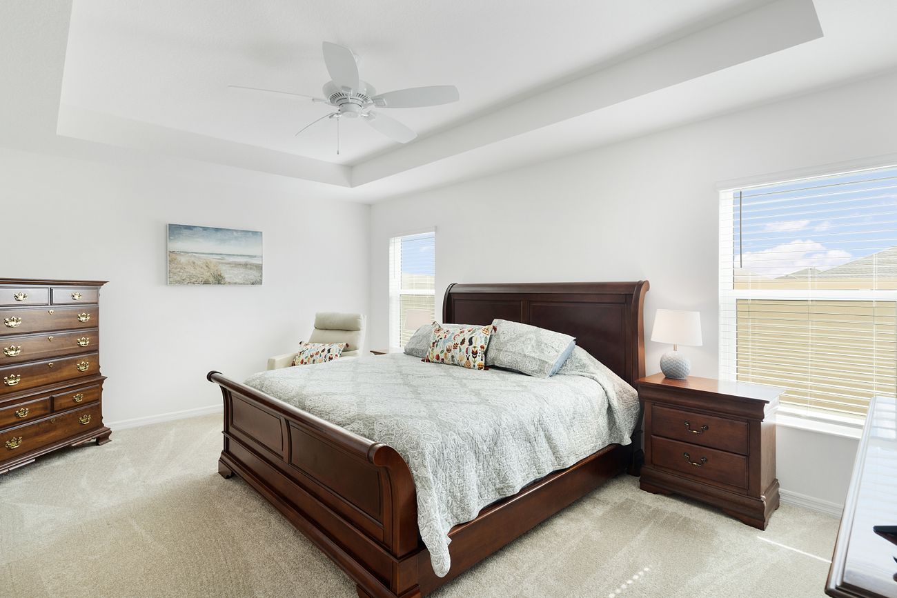 Primary bedroom with king bed