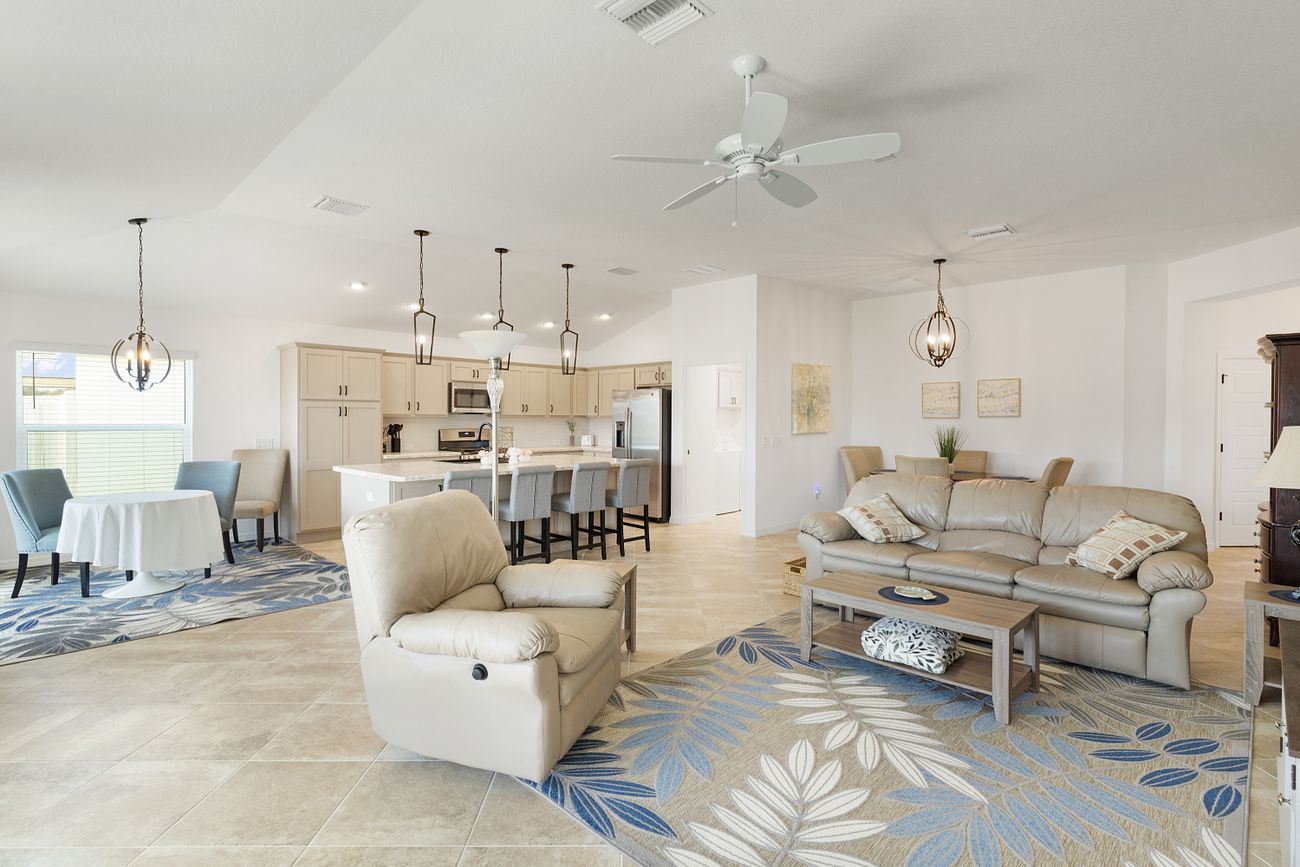 Open-concept living room and kitchen